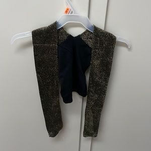 GIRLS SPARKLY BLACK AND GOLDEN TIGHTS